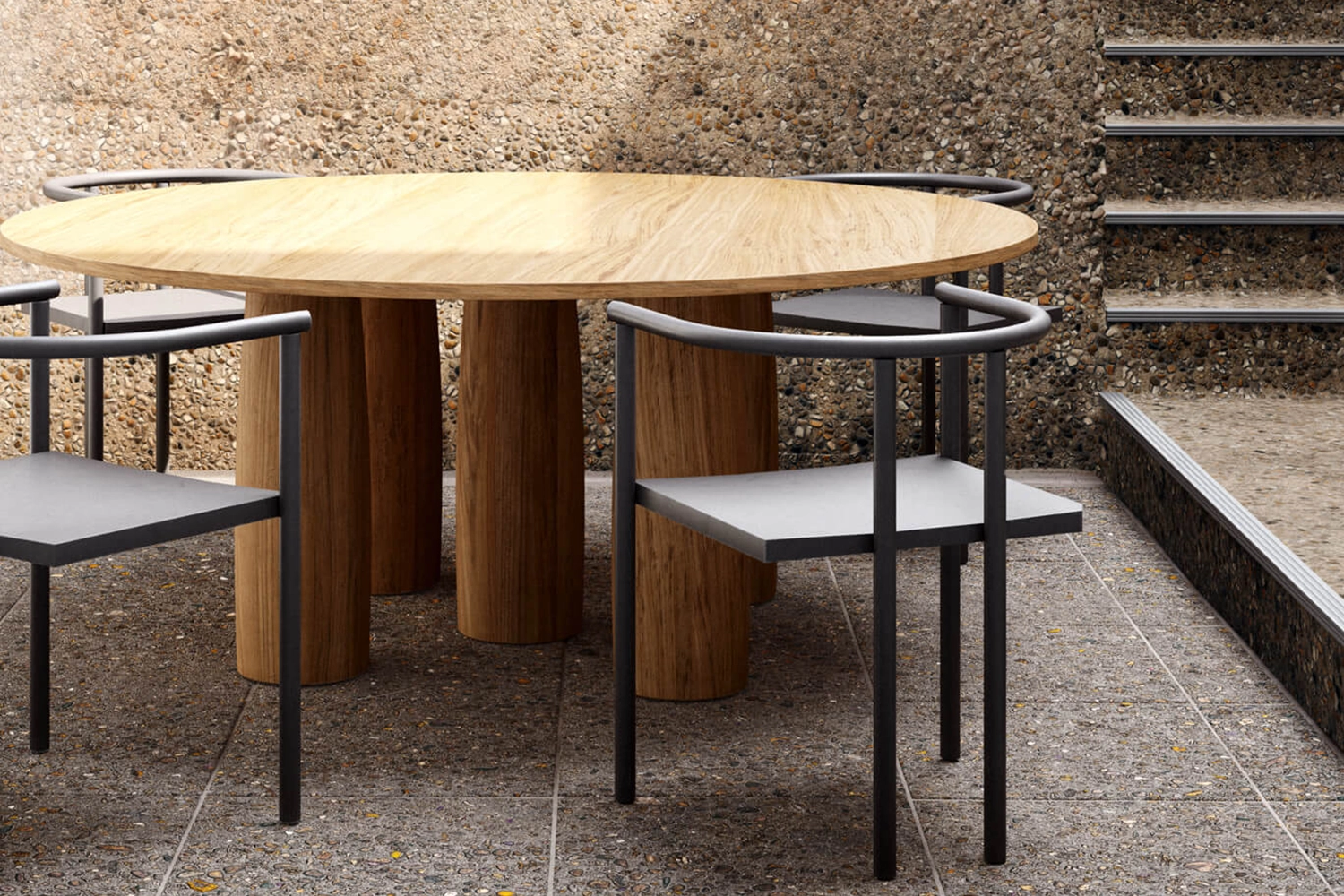 Mesa de Jantar IL Colonnato Teak